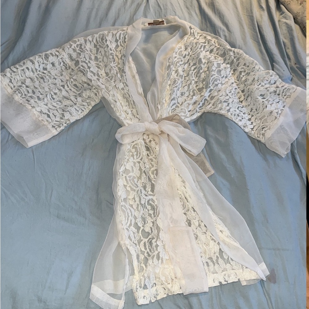vintage lace wedding robe kimono